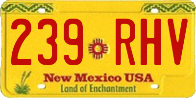 NM license plate 239RHV
