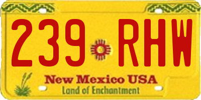 NM license plate 239RHW