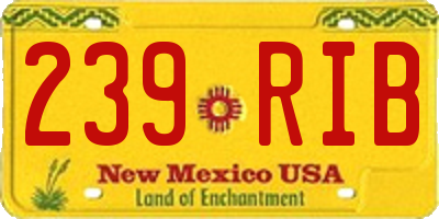 NM license plate 239RIB