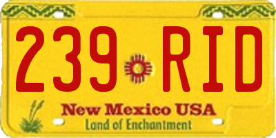 NM license plate 239RID