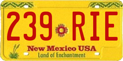 NM license plate 239RIE