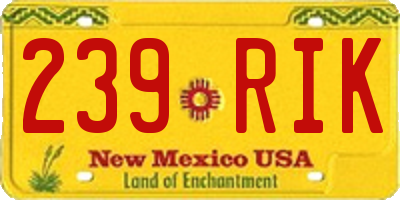 NM license plate 239RIK