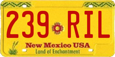 NM license plate 239RIL