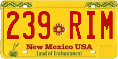 NM license plate 239RIM