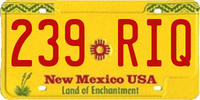NM license plate 239RIQ