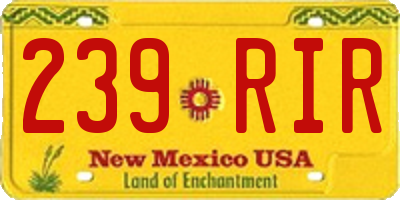 NM license plate 239RIR