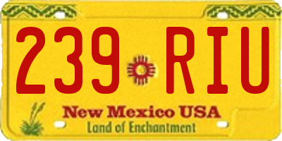 NM license plate 239RIU