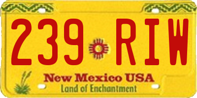NM license plate 239RIW