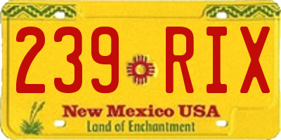 NM license plate 239RIX