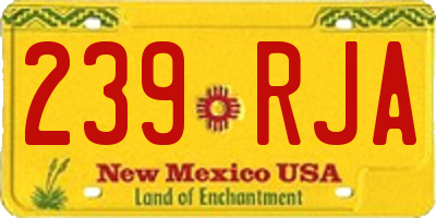 NM license plate 239RJA