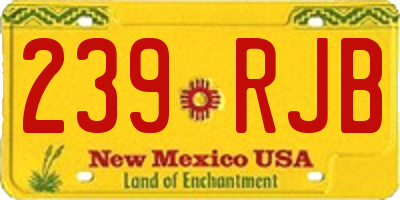NM license plate 239RJB