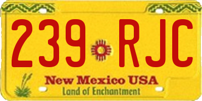 NM license plate 239RJC