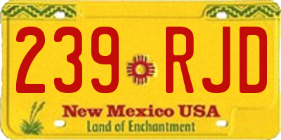 NM license plate 239RJD
