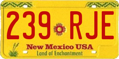 NM license plate 239RJE
