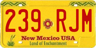 NM license plate 239RJM