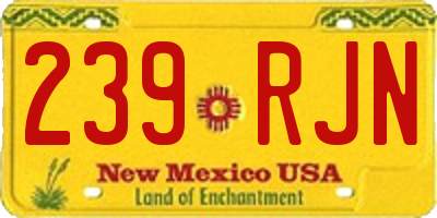 NM license plate 239RJN