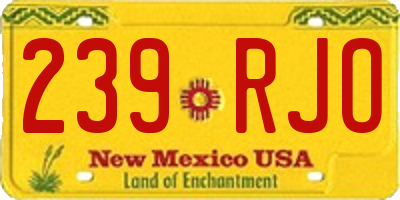 NM license plate 239RJO