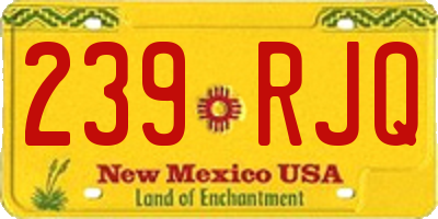 NM license plate 239RJQ