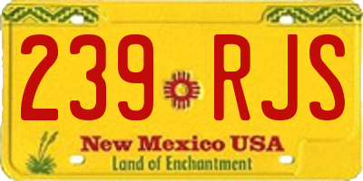 NM license plate 239RJS