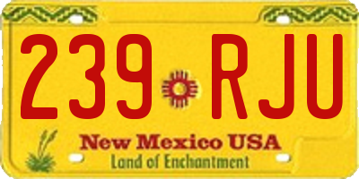 NM license plate 239RJU