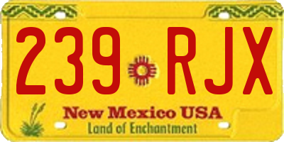 NM license plate 239RJX