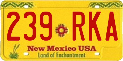 NM license plate 239RKA