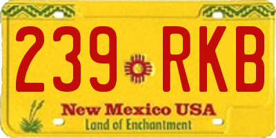 NM license plate 239RKB