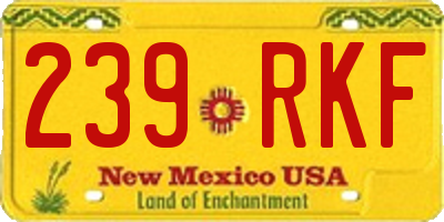 NM license plate 239RKF
