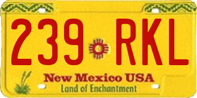 NM license plate 239RKL