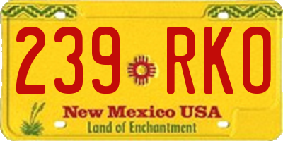 NM license plate 239RKO