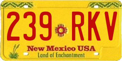 NM license plate 239RKV