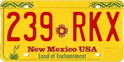 NM license plate 239RKX
