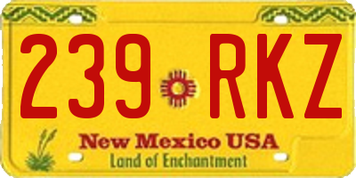 NM license plate 239RKZ
