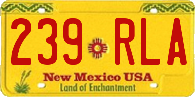 NM license plate 239RLA