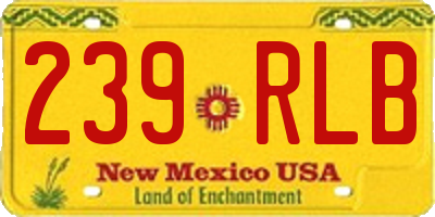 NM license plate 239RLB