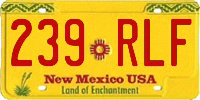 NM license plate 239RLF