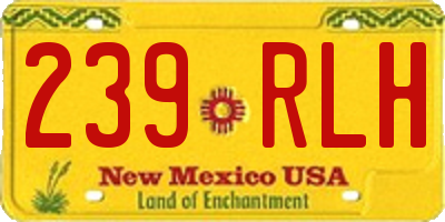 NM license plate 239RLH