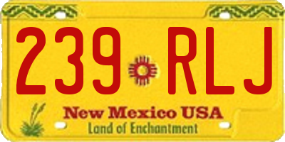 NM license plate 239RLJ