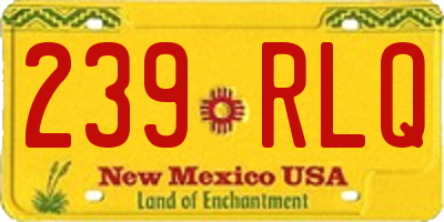 NM license plate 239RLQ