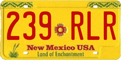 NM license plate 239RLR