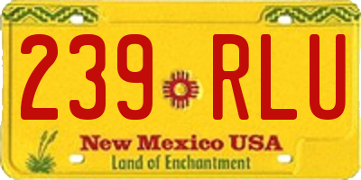 NM license plate 239RLU