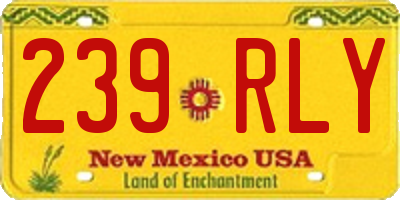 NM license plate 239RLY