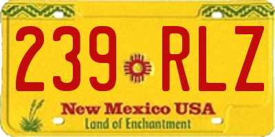 NM license plate 239RLZ