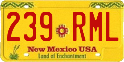 NM license plate 239RML