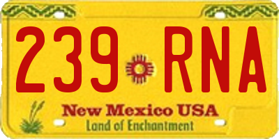 NM license plate 239RNA