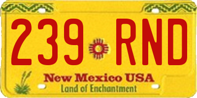 NM license plate 239RND
