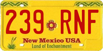 NM license plate 239RNF