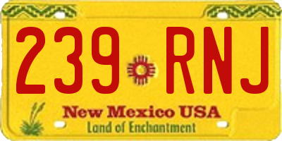 NM license plate 239RNJ