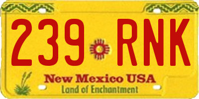 NM license plate 239RNK
