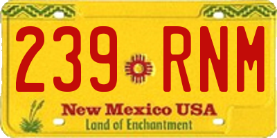 NM license plate 239RNM